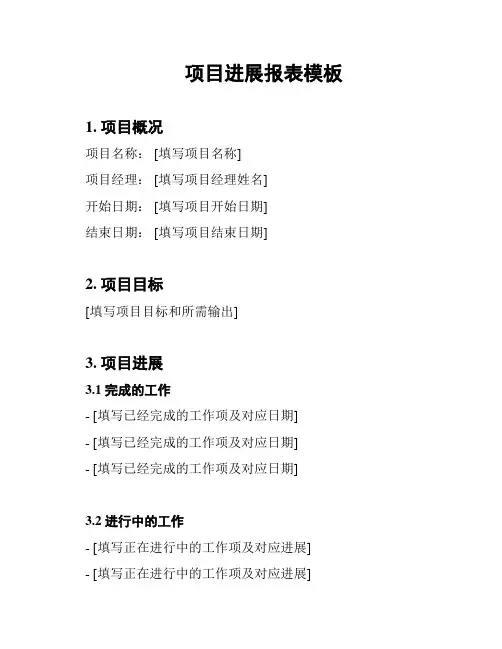项目进展报表模板