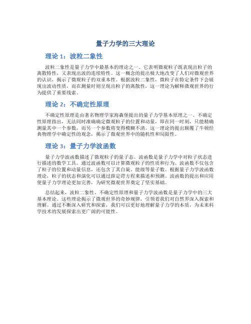 量子力学的三大理论