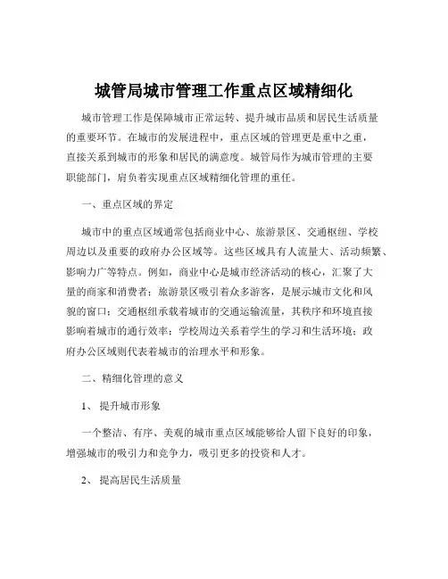 城管局城市管理工作重点区域精细化