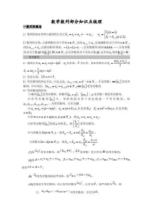 高二数学必修五--数列知识点总结及解题技巧(含答案)---强烈-推荐