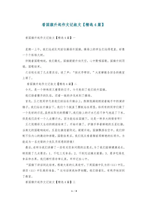 看国旗升起作文记叙文【精选4篇】