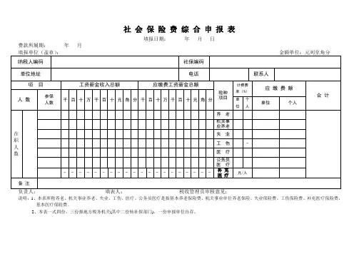 社会保险费综合申报表