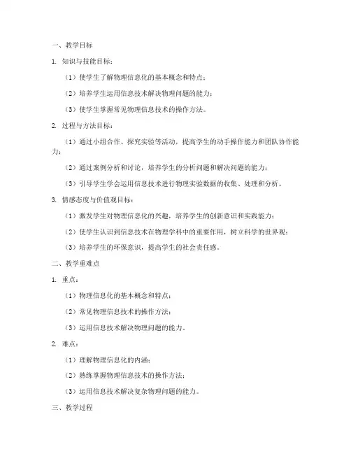 物理信息化教案模板范文
