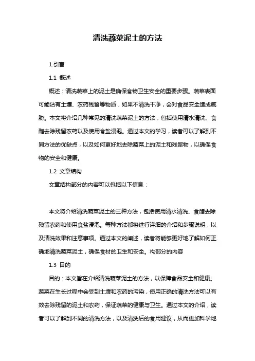 清洗蔬菜泥土的方法