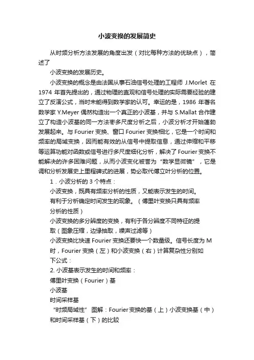 小波变换的发展简史