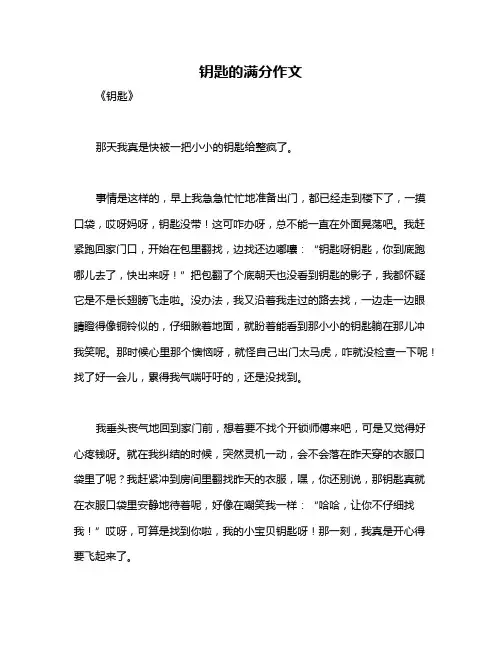 钥匙的满分作文