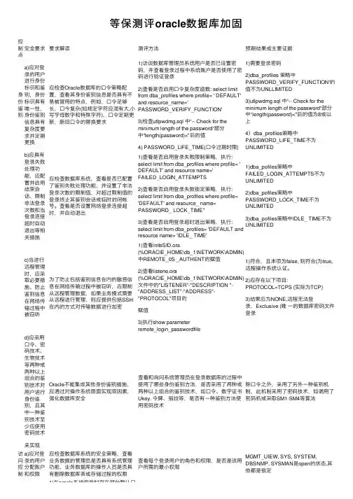 等保测评oracle数据库加固