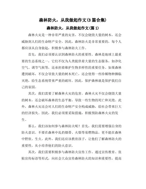 森林防火,从我做起作文(3篇合集)