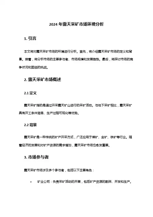 2024年露天采矿市场环境分析