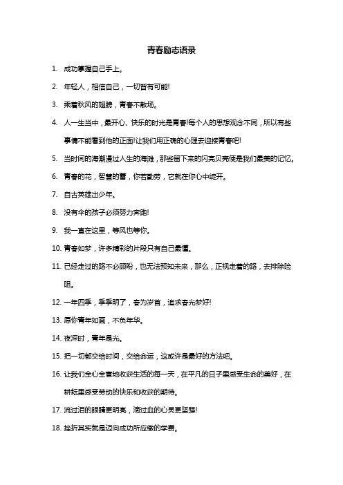 青春励志语录