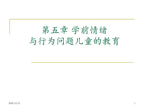 5学前儿童情绪与行为问题 ppt课件