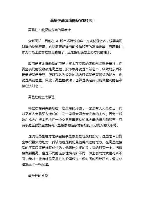 高量柱战法精髓及实例分析