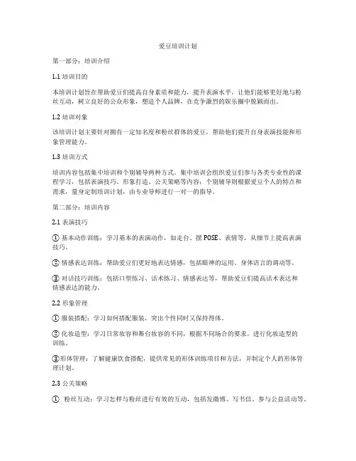 爱豆培训计划