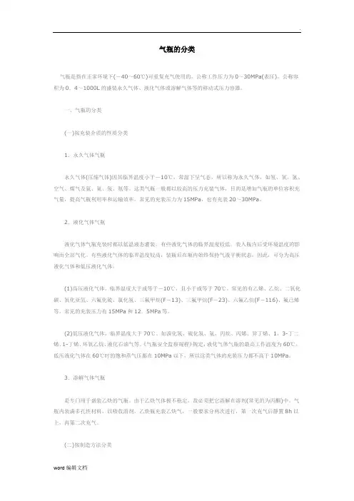 气瓶的分类