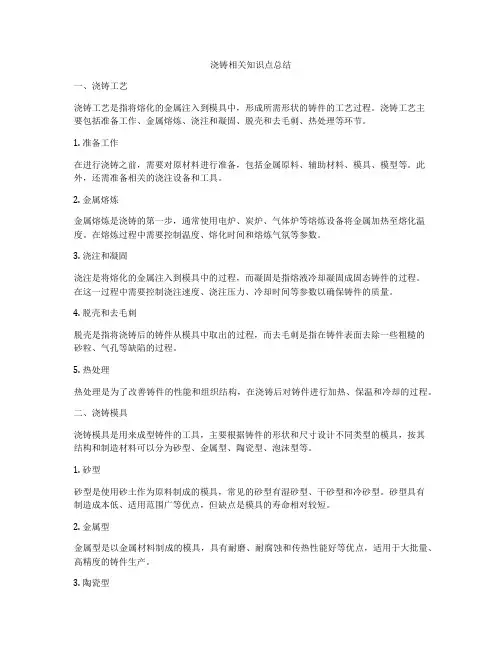 浇铸相关知识点总结