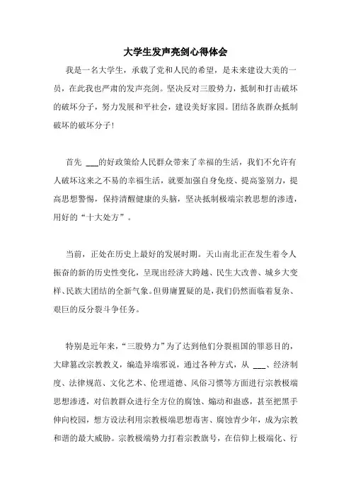 大学生发声亮剑心得体会