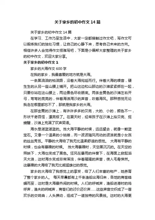 关于家乡的初中作文14篇