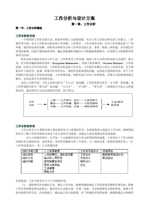 工作分析与设计方案
