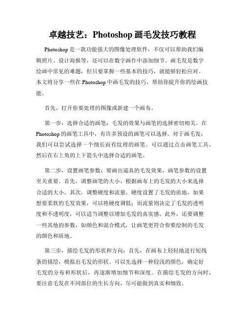 卓越技艺 Photoshop画毛发技巧教程