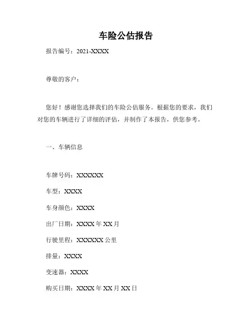 车险公估报告