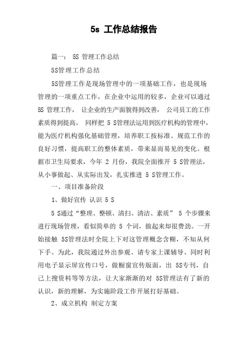 5s工作总结报告