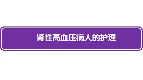肾性高血压病人的护理