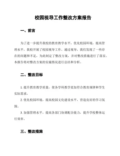 校园视导工作整改方案报告