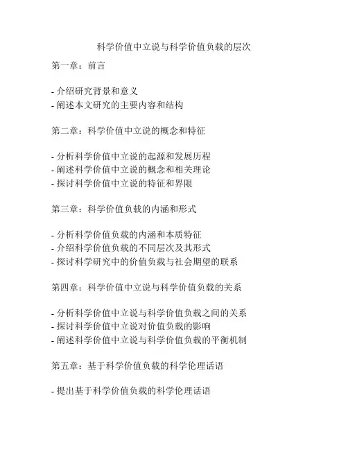 科学价值中立说与科学价值负载的层次