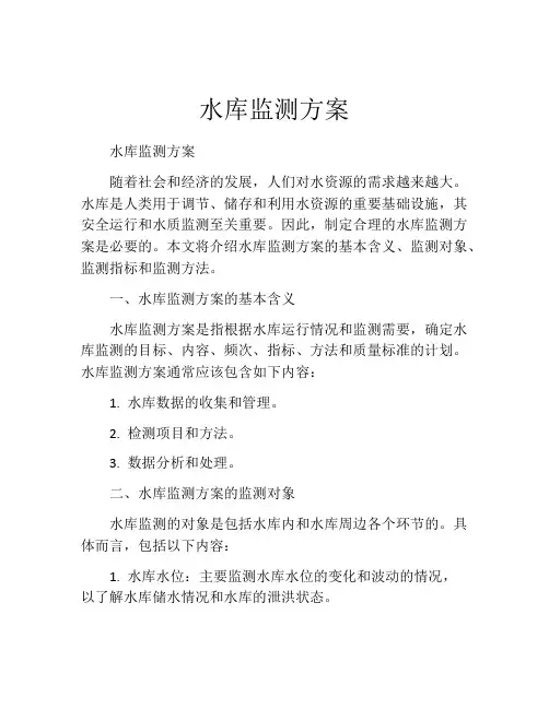 水库监测方案