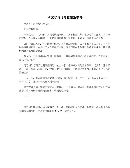 卓文君与司马相如数字诗
