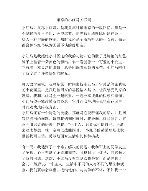 难忘的小红马关联词