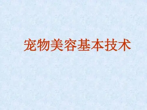 宠物美容基本技术PPT课件