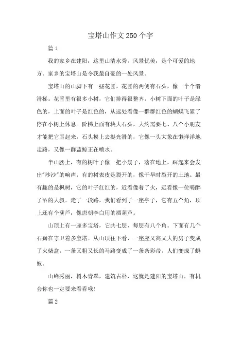 宝塔山作文250个字