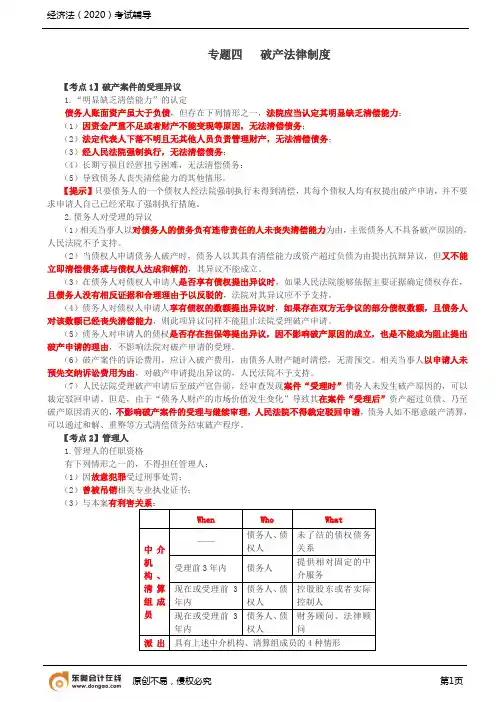 第17讲_破产案件的受理异议、管理人、债务人财产的收回、破产撤销权、取回权、抵销权、债权申报
