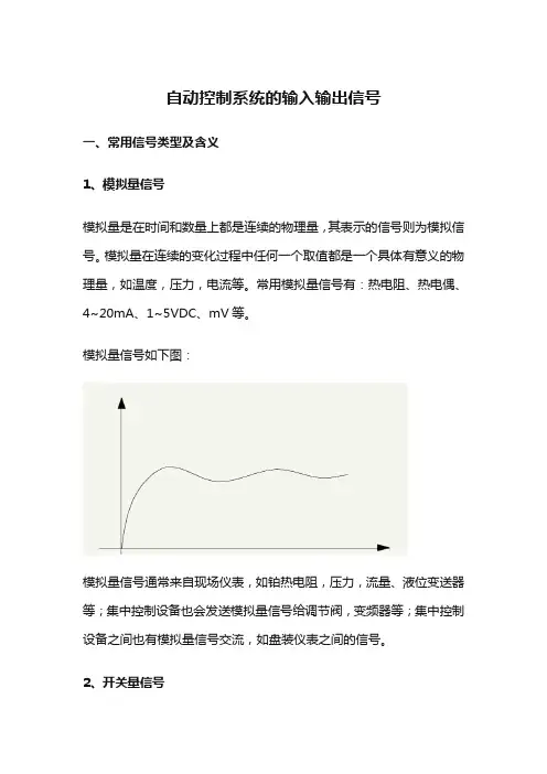 自动控制系统的输入输出信号