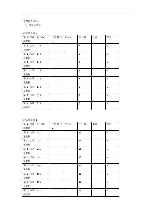 密立根油滴实验数据处理