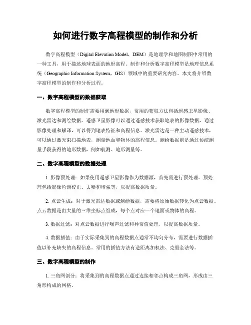 如何进行数字高程模型的制作和分析