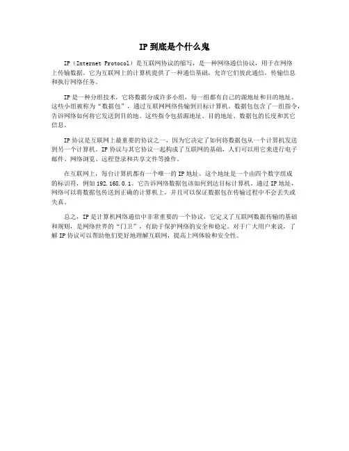 IP到底是个什么鬼