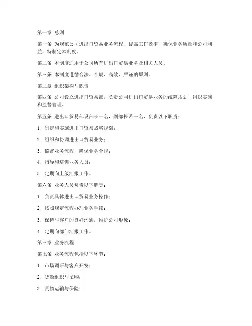 进出口贸易公司管理制度范本