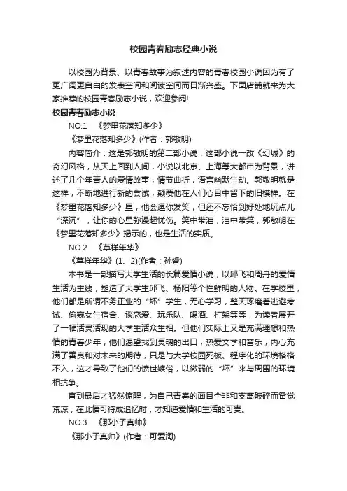校园青春励志经典小说