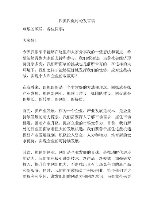 四抓四促讨论发言稿