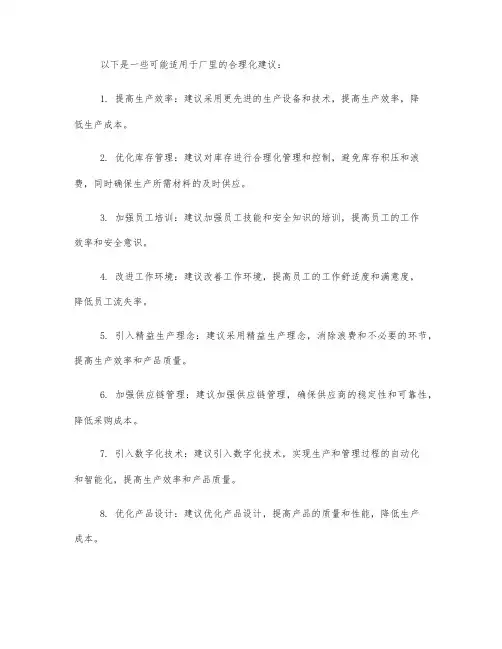 厂里一般合理化建议