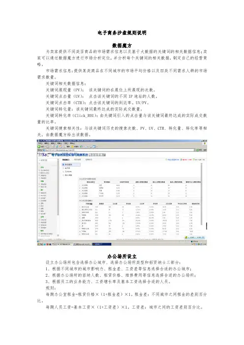 电商沙盘规则说明
