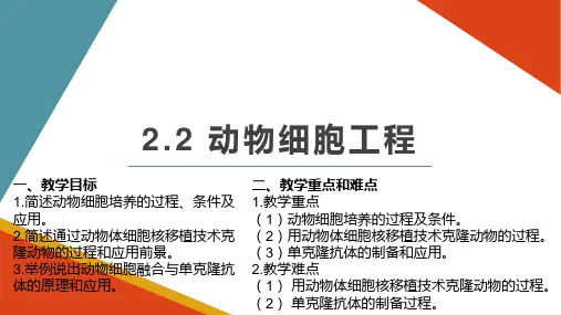 2.2 动物细胞工程 课件 人教版高中生物选修三高中生物精品公开课
