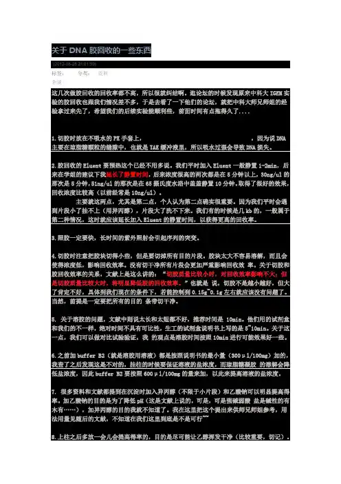 DNA胶回收