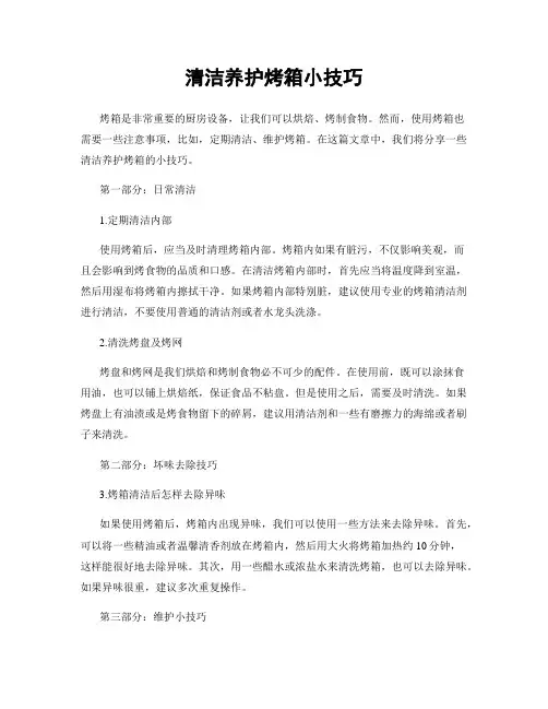 清洁养护烤箱小技巧