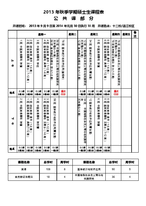 【VIP专享】成都中医药大学课程表