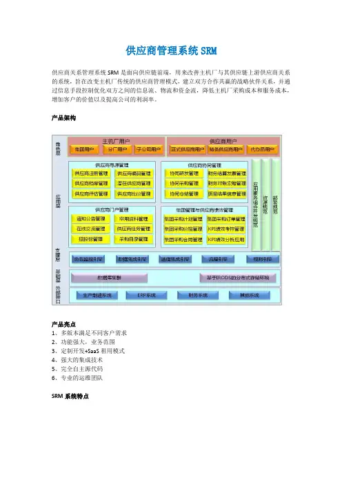 供应商管理系统SRM
