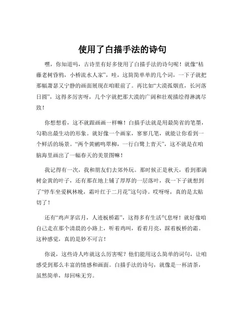 使用了白描手法的诗句