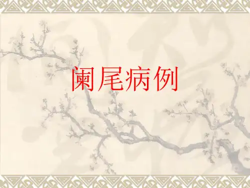 病例讨论阑尾炎PPT课件